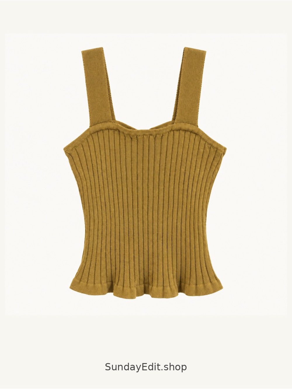 Madewell Tinley Ribbed Sweater Tank | Spiced Olive | Size M - Picture 3 of 4